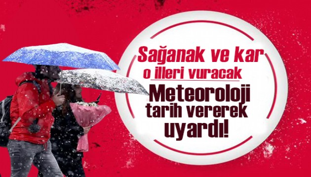 Meteoroloji il il uyardı: Sağanak ve kar yağışı etkili olacak