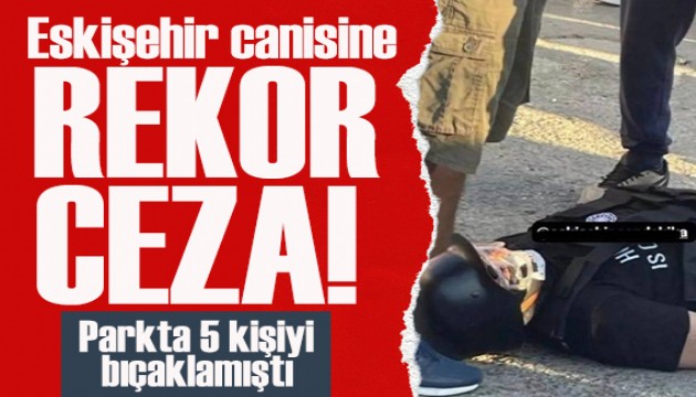 Eskişehir'de parkta 5 kişiyi bıçaklayan zanlıya rekor hapis cezası