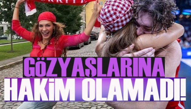 Ebru Şahin galibiyet sonrası Cedi Osman'a sarılarak ağladı