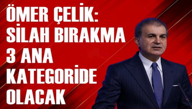 AK Parti Sözcüsü: Silah bırakma 3 ana kategoride olacak
