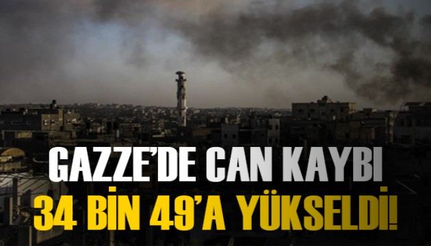 İsrail'in 197 gündür saldırılarını sürdürdüğü Gazze'de can kaybı 34 bin 49'a yükseldi