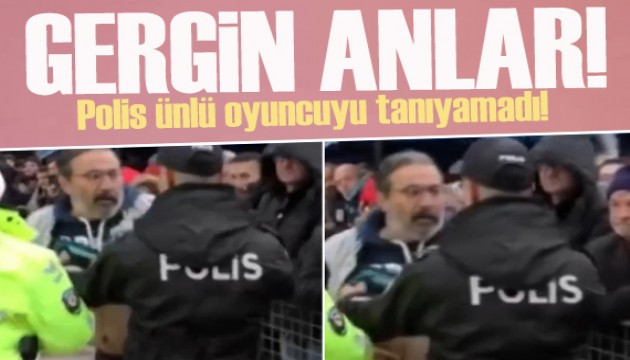 Polisler Mustafa Üstündağ'ı tanımadı! Ünlü oyuncuyu yaka paça dışarı atmaya çalıştılar