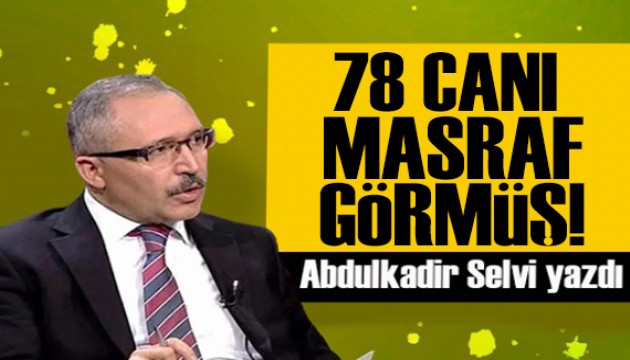 Abdulkadir Selvi yazdı: 78 canı masraf görmüş