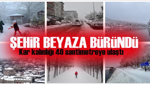 Sivas beyaza büründü... Kar kalınlığı 40 santimetreye ulaştı!