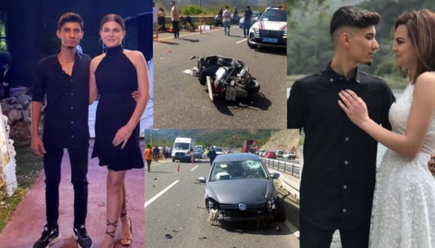 Kahreden olay! Yeni evli çift motosiklet kazasında hayatını kaybetti