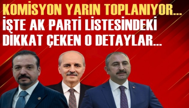 Komisyon yarın toplanıyor... İşte AK Parti listesindeki dikkat çeken o detaylar...