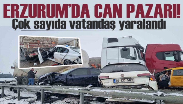 Erzurum'da sis ve buzlanma faciaya neden oldu! 8 ağır yaralı