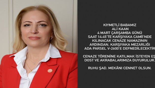 Demokrasi Vakfı Genel Sekreteri Nur Kaan'ın babası Ali Kaan vefat etti