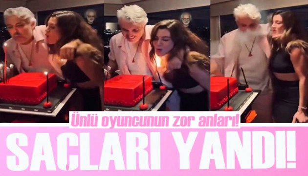 Doğum gününde korkutan kaza! Gökçe Bahadır pasta üflerken saçları yandı