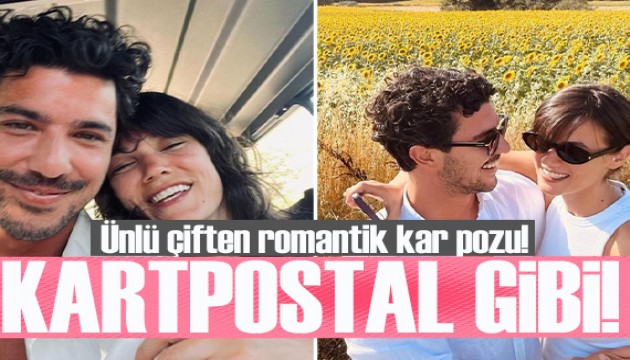 Pınar Deniz ve Kaan Yıldırım'dan romantik kar pozu