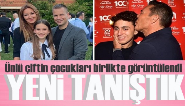 Pınar Altuğ'un kızı ile Mustafa Sandal'ın oğlu Alaçatı'da görüntülendi