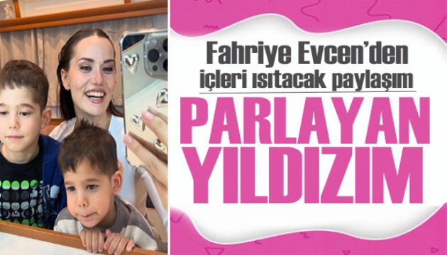 Fahriye Evcen küçük oğlu Kerem'i paylaştı: 'Parlayan yıldızım'