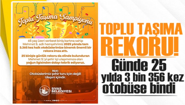 Toplu taşıma rekoru kıran vatandaşın biniş sayısı şok etti!