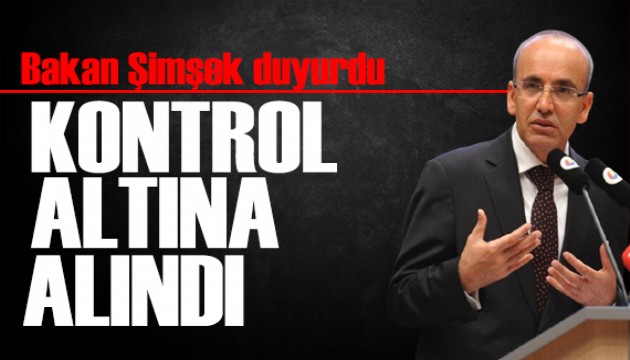 Bakan Şimşek duyurdu: Bütçe açığını kontrol altına aldık