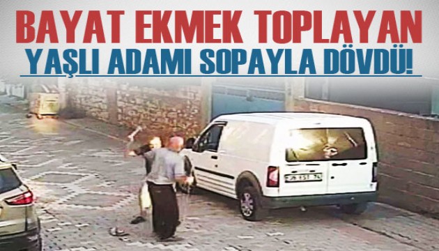 Bayat ekmekleri toplayan yaşlı adamı dövdü