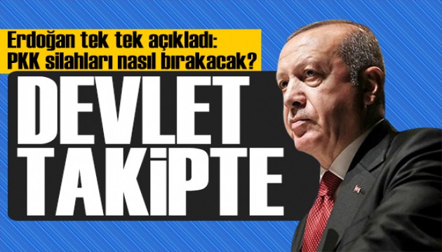 Erdoğan'dan örgütün silah bırakma sürecine ilişkin açıklama: Devlet takipte!