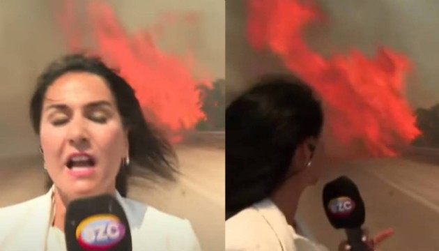 Sözcü TV muhabiri alevlerin ortasında kaldı