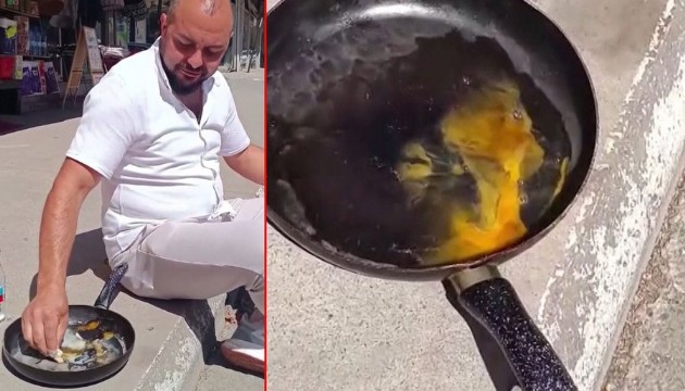 İstanbul'da asfalta yumurta pişiren sıcak