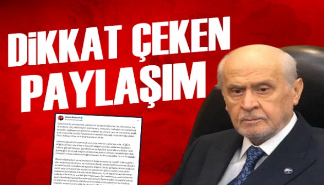 Devlet Bahçeli'den dikkat çeken mesaj
