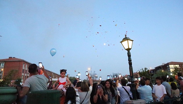 Kanseri yenen Elif için balonlar bırakıldı