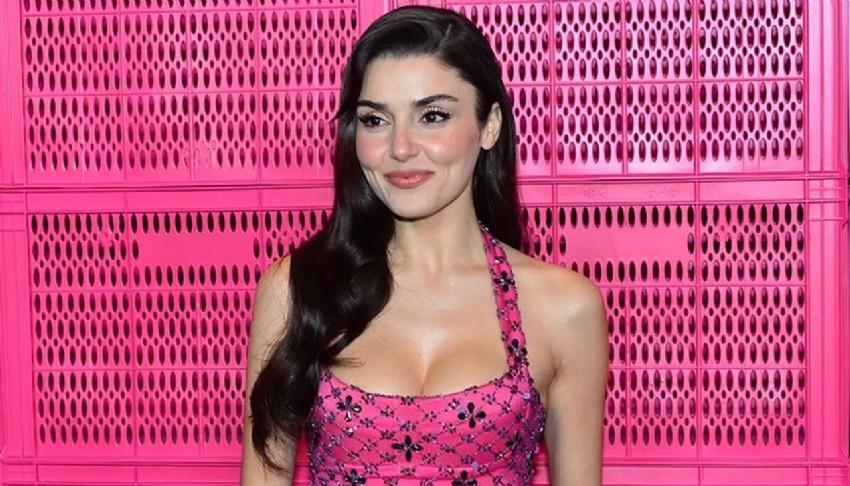 Hande Erçel'in tarzı yine dikkat çekti! Lila elbisesi modaya yön verecek