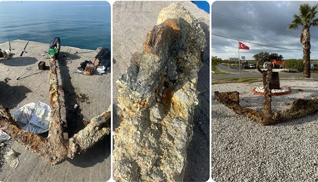 Balıkçıların ağına 3 tonluk tarihi çapa takıldı