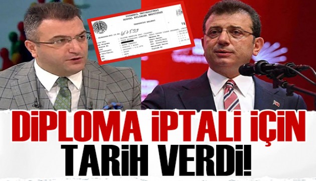Cem Küçük, İmamoğlu'nun diplomasının hangi gün iptal edileceğini söyledi