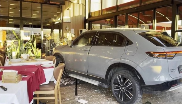 Ünlü sanatçı otomobiliyle restorana daldı