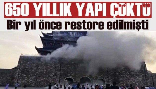 650 yıllık kule çöktü