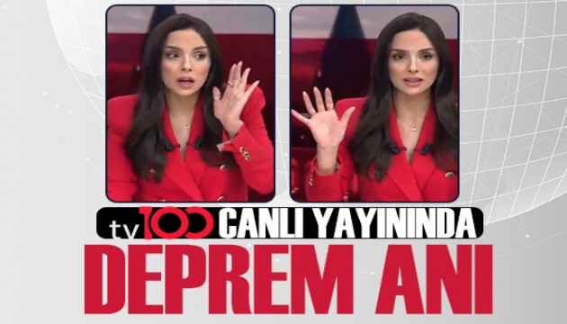 tv100'de canlı yayında deprem paniği