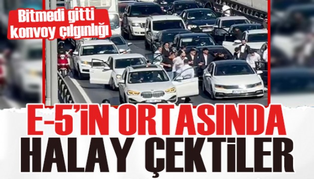 E-5'te trafiği durdurup halay çektiler
