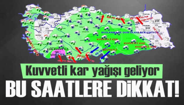 Meteoroloji' den 16 il için peş peşe uyarı! Bu saatlere dikkat: Kuvvetli kar yağışı geliyor