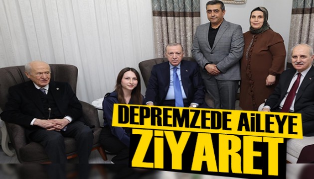 Cumhurbaşkanı Erdoğan'dan depremzede aileye ziyaret