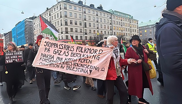 İsveç'te Gazze protestosu
