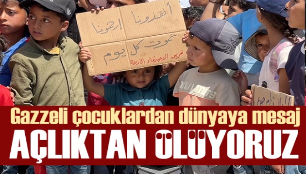 Gazzeli çocuklardan dünyaya mesaj: Açlıktan ölüyoruz...