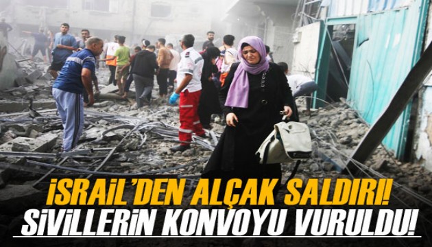 İsrail'den alçak saldırı! Sivillerin konvoyu vuruldu