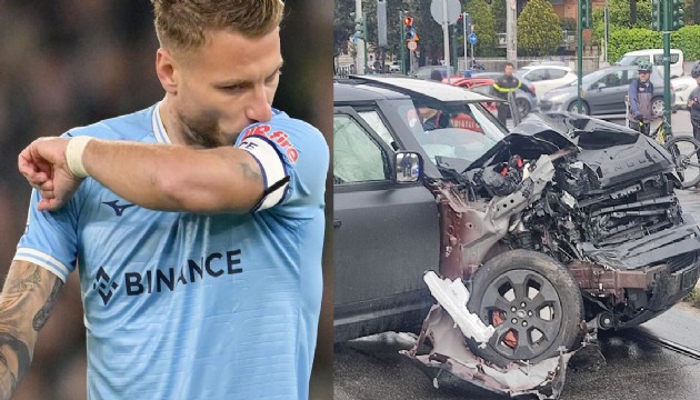 Lazio'nun kaptanı Ciro Immobile'in kullandığı araç tramvayla çarpıştı!