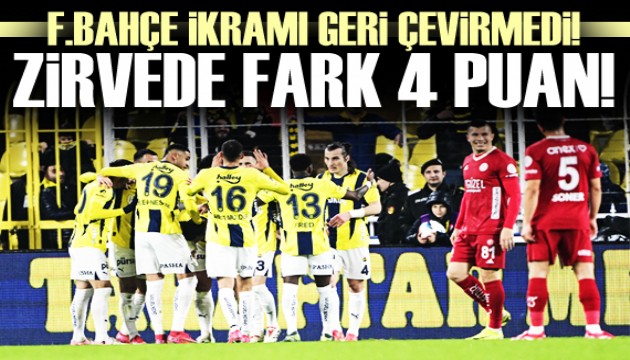 Fenerbahçe ikramı geri çevirmedi! Zirvede fark 4 puan!