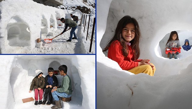 Kardan oyun alanı yaptı