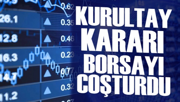 Borsada kurultay erteleme coşkusu