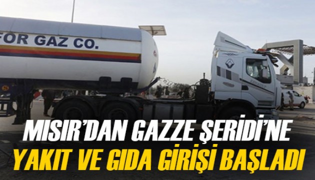 Mısır'dan Gazze Şeridi'ne yakıt ve gıda girişi yapılıyor