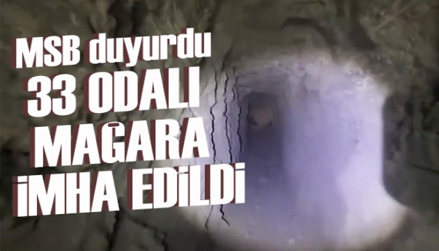 Teröristlere ait 33 odalı mağara imha edildi