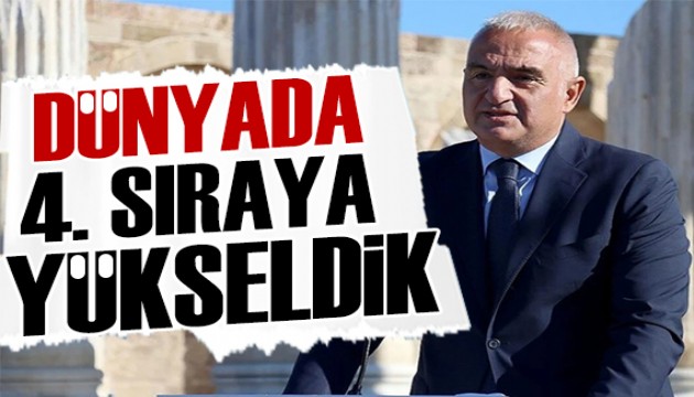 Bakan Ersoy: Türkiye, turizmde dünyada 4. sıraya yükseldi