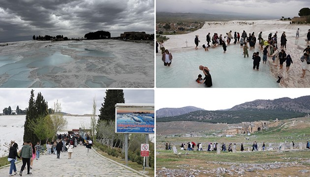 Pamukkale'ye ziyaretçi akını