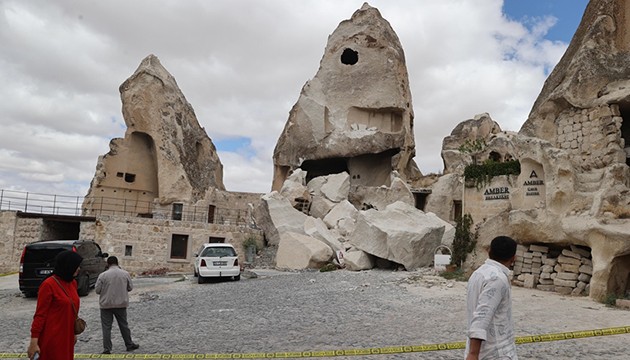 Nevşehir'deki peribacası çöktü