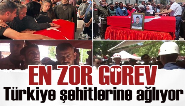 Türkiye şehitlerine gözyaşlarıyla veda ediyor!