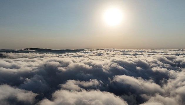 Sis denizi dronla görüntülendi