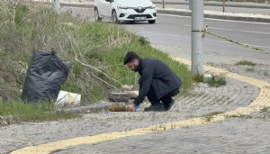 Yol kenarında havan topu bulundu