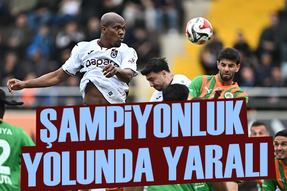 Trabzonspor şampiyonluk yolunda yara aldı