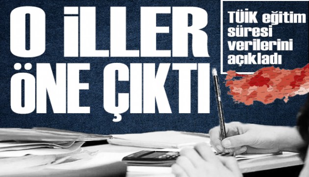 TÜİK rakamları açıkladı: Eğitim süresinde öne çıkan iller belli oldu